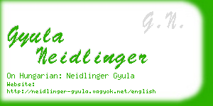 gyula neidlinger business card